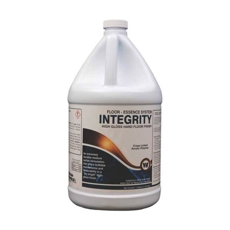 WARSAW CHEMICAL Integrity, High Gloss Hard Floor Finish 18% total solids, Amonia Scent, 1-Gallon, 4PK 21184-0000004